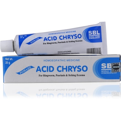 Acid Chryso Ointment 25g For Ringworm Psoriasis Itching Eczema Thick Crust Best Homeopathic Medicine SBL