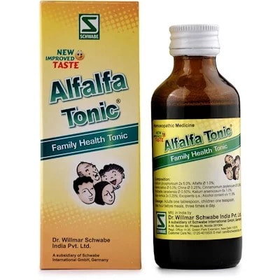 Alfalfa Tonic 100ml Best Homeopathic Medicine Weakness Lack Of Appetite Stress Debility Sleep Disorders Schwabe