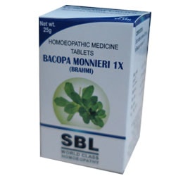 Bacopa Monnieri 1X (Brahmi) Tablets 25gm Best Homeopathic Medicine For Improve Memory Concentration Learning Problems SBL