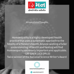 Homoeopathy is a highly developed health practice that uses a systematic approach to the Totality of a Person's health. Anyone seeking a fullerunderstanding of health and healing will find Homoeopathy extremely important and applicable. - GAY GAER LUCE (Ph.D) Twice winner of the National Science Writer's Award