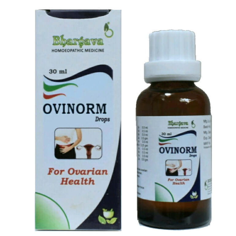 Ovinorm Drop Bhargava 30 ml Homeopathic Medicine use for Ovarian Cyst Pain in Lower Abdomen Irregular Masses Grasp Ovaritis Dose