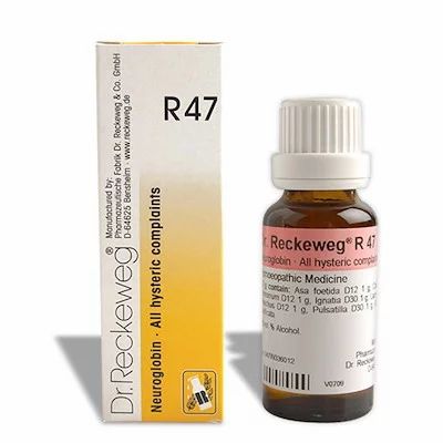 R47 Neuroglobin All Hysteric Complaints 22ml Best Homeopathic Medicine Useful In Sensation Of Blocked Throat Hot Flushes Sleeplessness Dr. Reckeweg