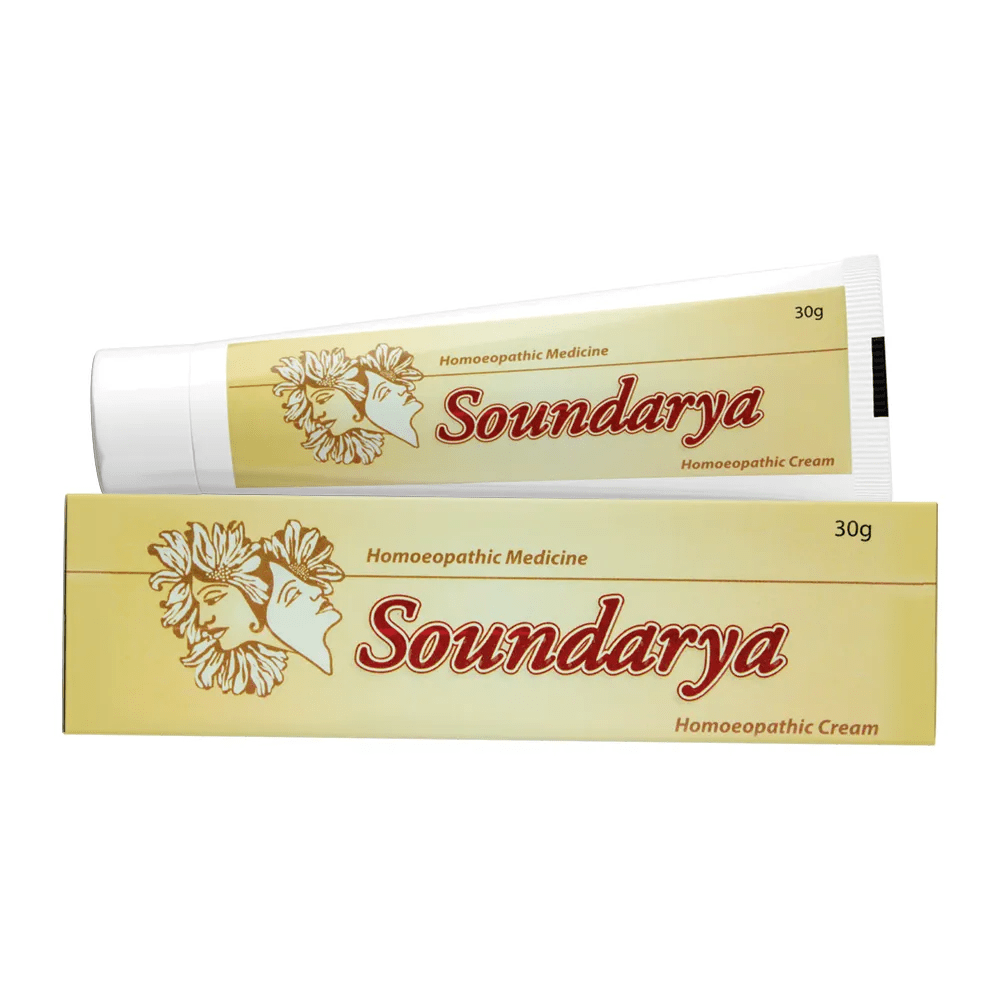 Soundarya Homoeopathic Cream Use for pimples, freckles, blackheads, spots, pitting and scar, acne scars, skin removal, tanning, itching on the skin, extra oil from the skin