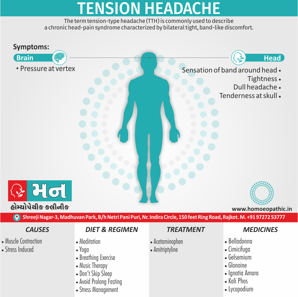 Tension Headache Cause Diet Homeopathic Medicine Treatment Homeopathy Doctor Clinic in Rajkot Gujarat India